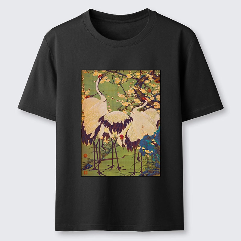 Tokyo-Tiger Three Cranes In Sakura Garden Classic T-Shirt