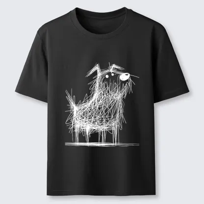 Tokyo-Tiger Cute Scrawled Dog Line Art Classic T-Shirt
