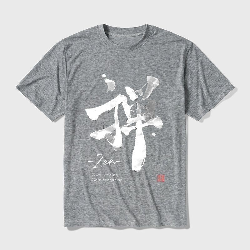 Tokyo-Tiger Zen Texts Cotton Blend T-Shirt