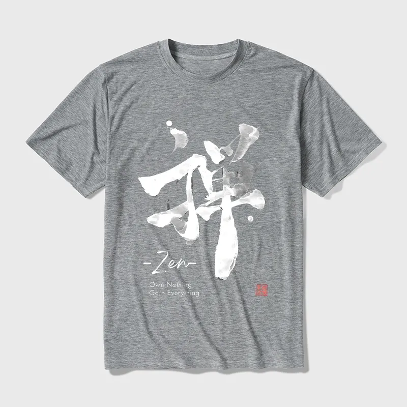 Tokyo-Tiger Zen Texts Cotton Blend T-Shirt