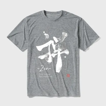 Tokyo-Tiger Zen Texts Cotton Blend T-Shirt