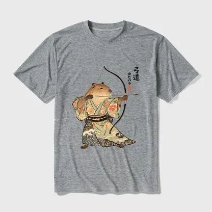 Tokyo-Tiger Capybara Archery Cotton Blend T-Shirt