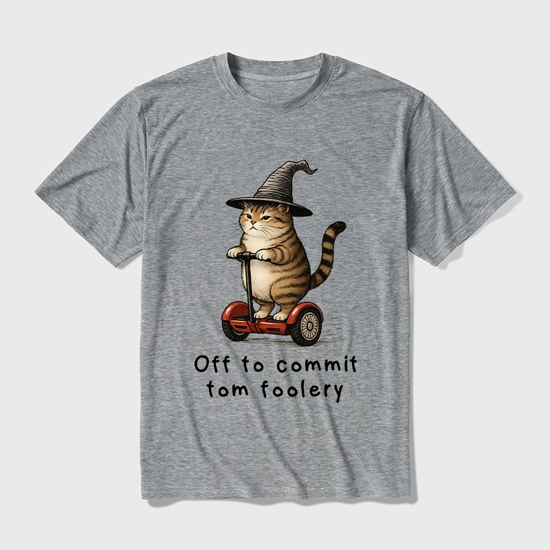 Tokyo-Tiger Orange Cat Riding Segway-style Cotton Blend T-Shirt