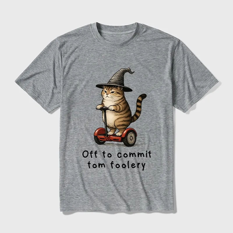 Tokyo-Tiger Orange Cat Riding Segway-style Cotton Blend T-Shirt