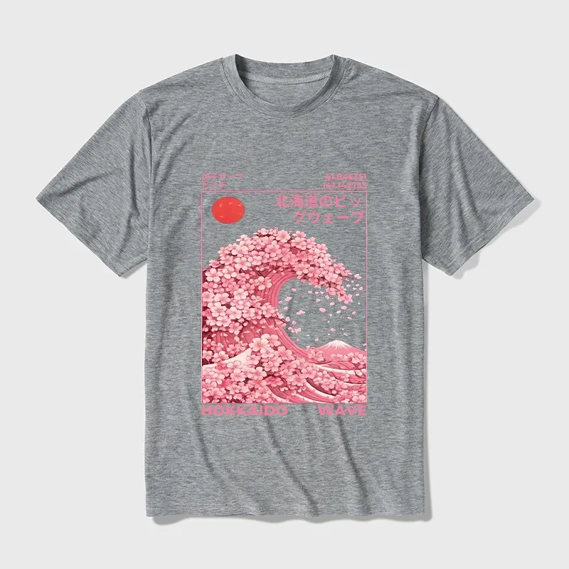 Tokyo-Tiger Sakura Wave Cotton Blend T-Shirt