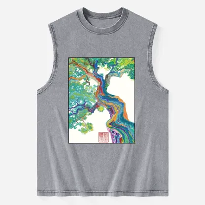 Tokyo-Tiger Colorful Magic Tree Washed Tank