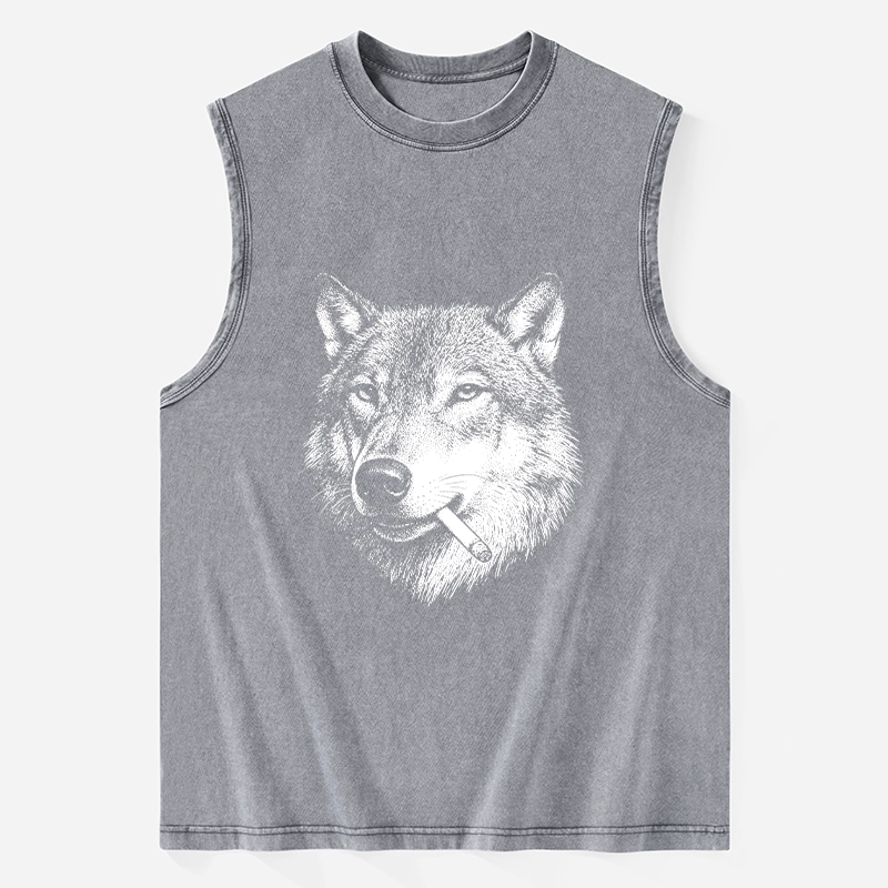 Tokyo-Tiger Cool Wolf Meme Bad Decisions Pending Washed Tank