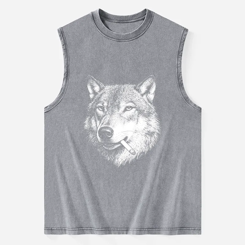 Tokyo-Tiger Cool Wolf Meme Bad Decisions Pending Washed Tank