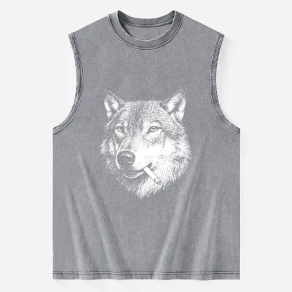 Tokyo-Tiger Cool Wolf Meme Bad Decisions Pending Washed Tank