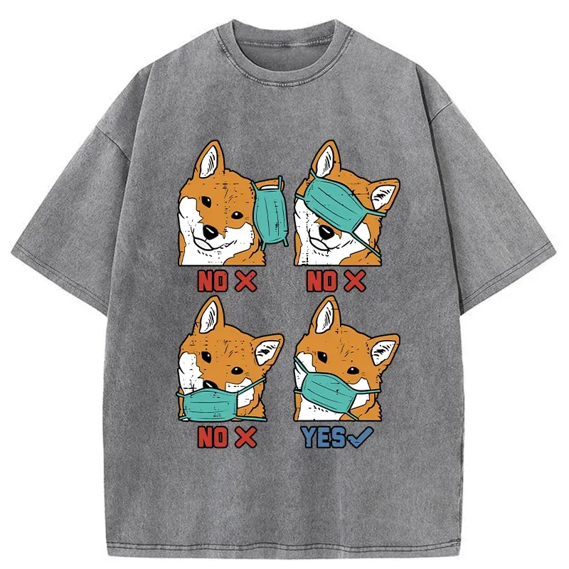 Tokyo-Tiger Wear A Mask Correctly Washed T-Shirt