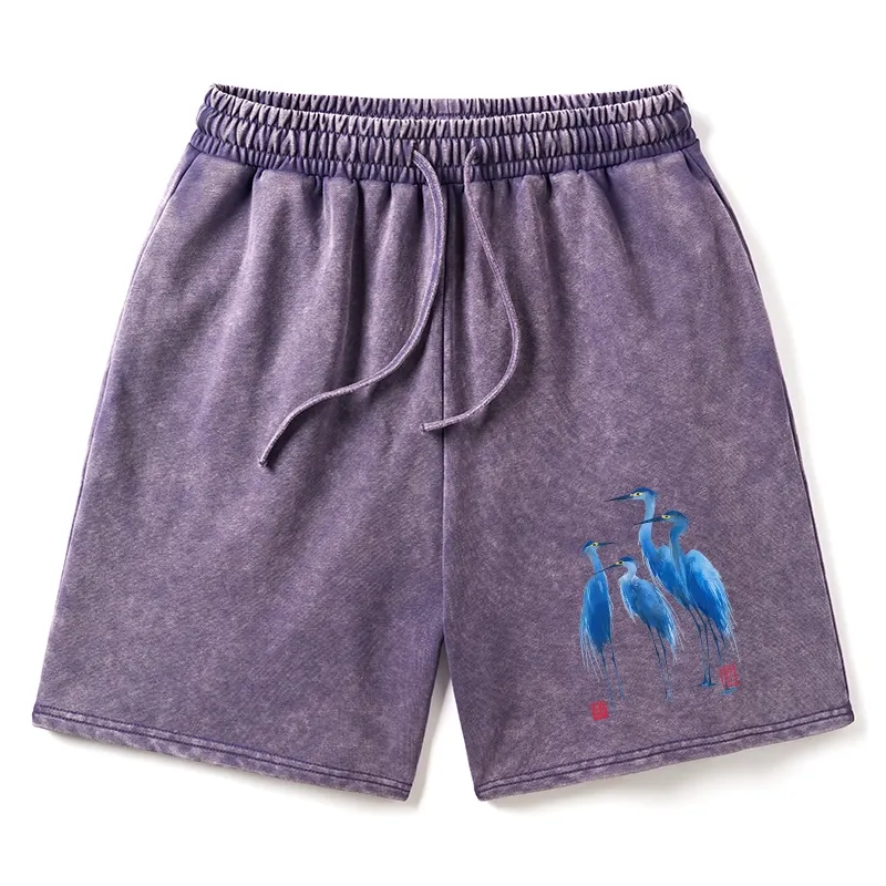 Tokyo-Tiger Flocks Of Great Blue Herons Washed Shorts Sale