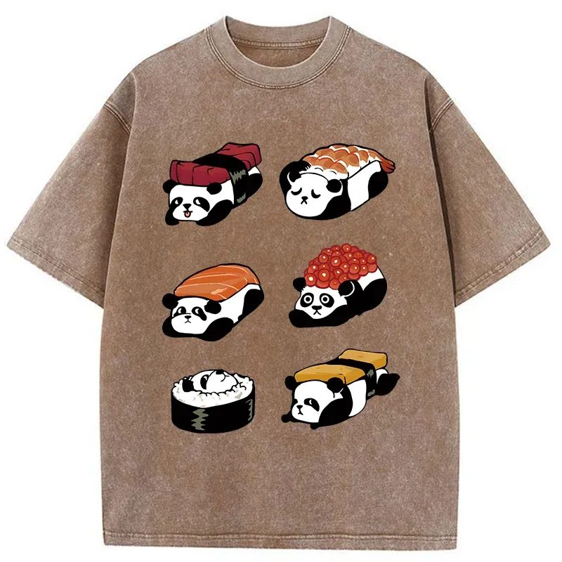 Tokyo-Tiger Panda Sushi Washed T-Shirt