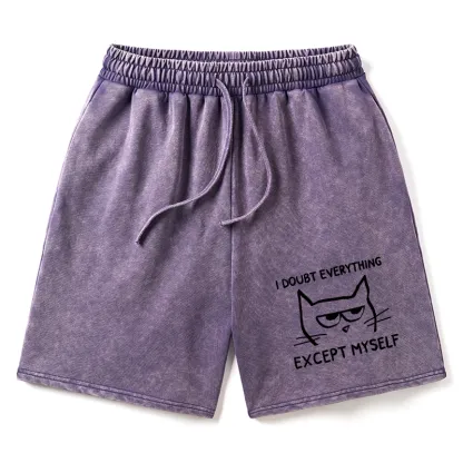 Tokyo-Tiger Confident Kitten Washed Shorts