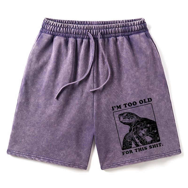 Tokyo-Tiger Turtle I Quit Meme Energy Washed Shorts