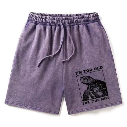 Tokyo-Tiger Turtle I Quit Meme Energy Washed Shorts