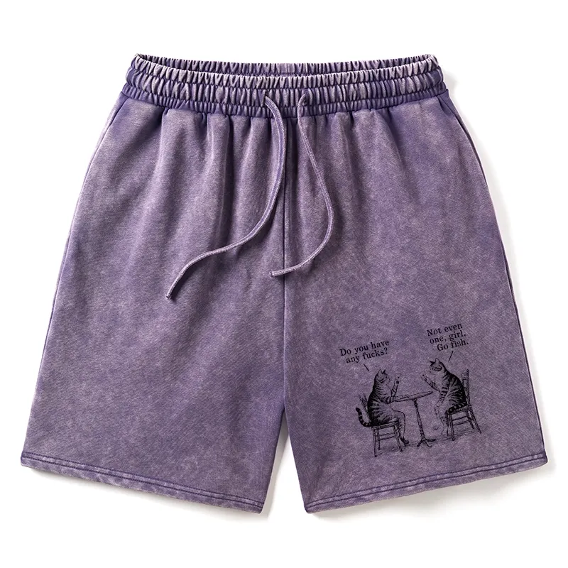 Tokyo-Tiger Cat Poker Night Washed Shorts