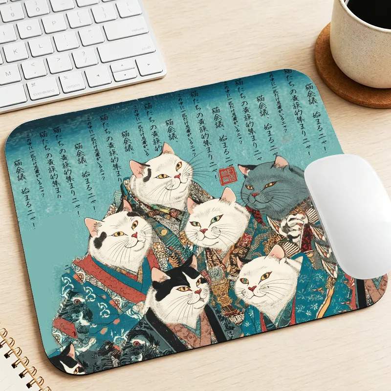 Tokyo-Tiger Formal Gathering of Ukiyo-e Cat Nobles Mouse Pad Sale