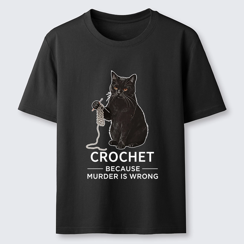 Tokyo-Tiger Cat Crocheting To Avoid Trouble Classic T-Shirt