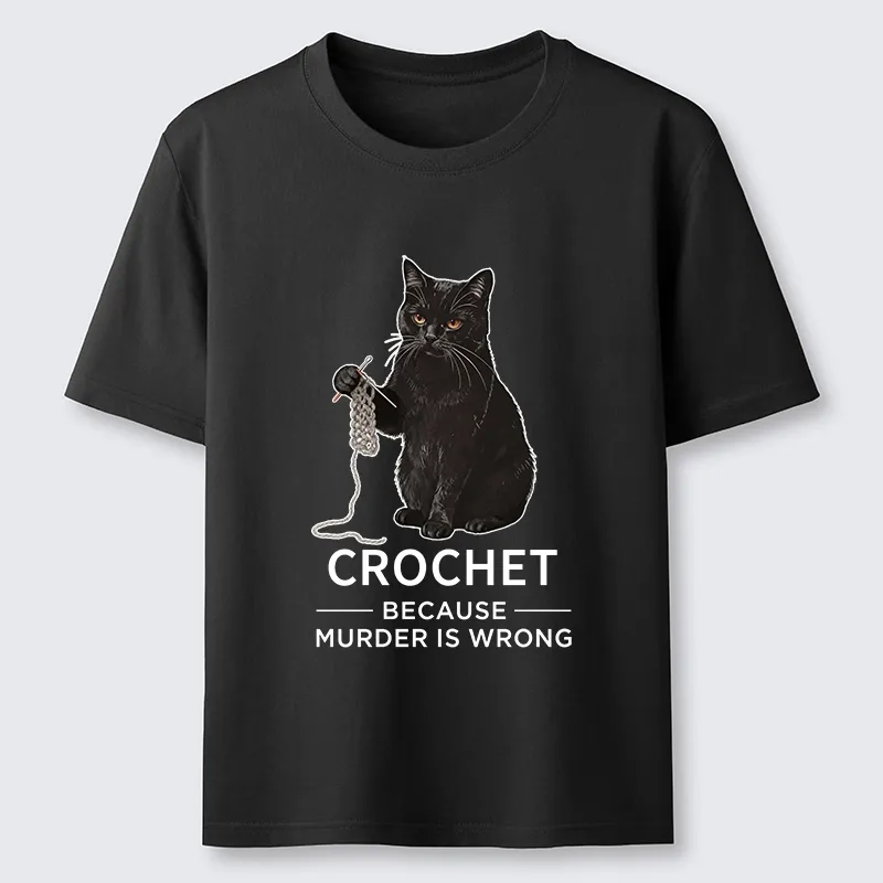 Tokyo-Tiger Cat Crocheting To Avoid Trouble Classic T-Shirt