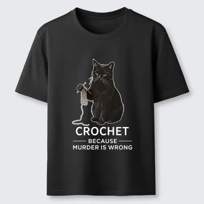 Tokyo-Tiger Cat Crocheting To Avoid Trouble Classic T-Shirt