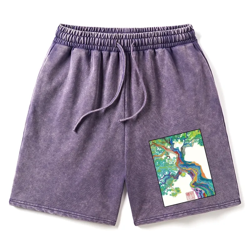 Tokyo-Tiger Colorful Magic Tree Washed Shorts