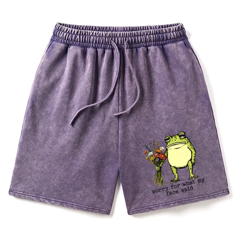Tokyo-Tiger Frog Sorry Mode Activated Washed Shorts