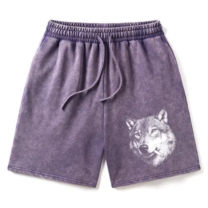Tokyo-Tiger Cool Wolf Meme Bad Decisions Pending Washed Shorts
