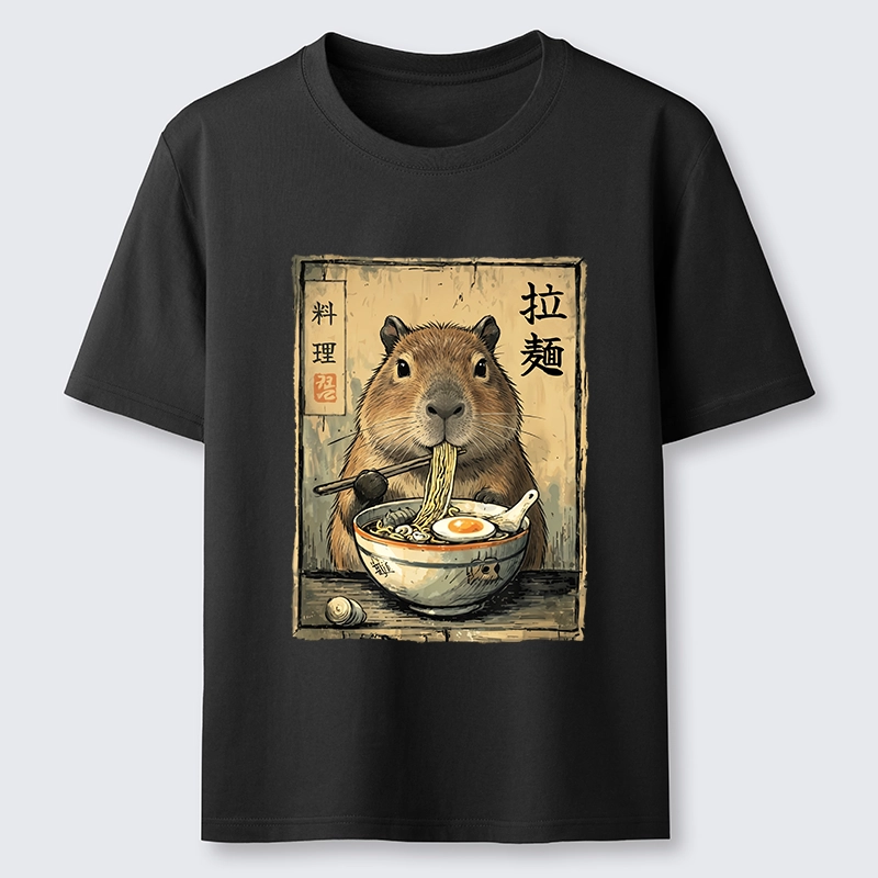 Tokyo-Tiger Capybara Enjoying A Bowl Of Ramen Classic T-Shirt