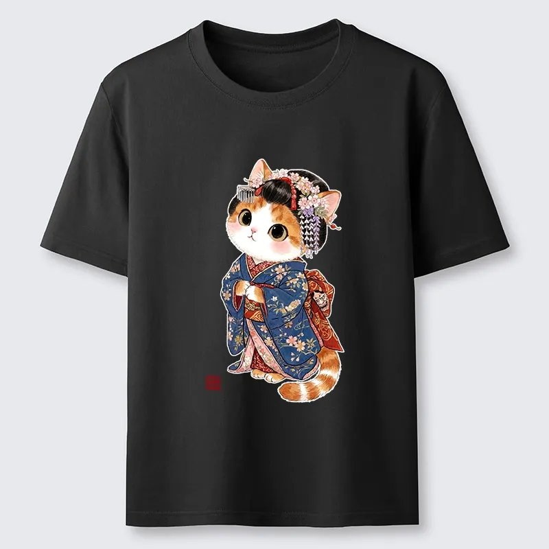 Tokyo-Tiger Cat Dressed As A Geisha Funny Classic T-Shirt