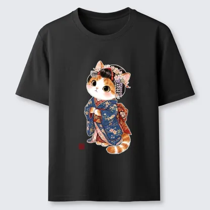 Tokyo-Tiger Cat Dressed As A Geisha Funny Classic T-Shirt