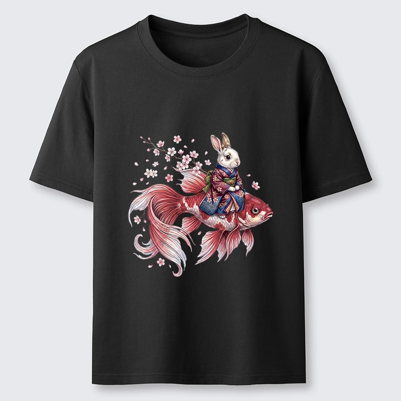 Tokyo-Tiger Japanese Style Rabbit And Koi Fish Classic T-Shirt