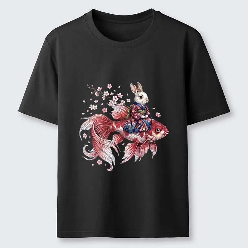 Tokyo-Tiger Japanese Style Rabbit And Koi Fish Classic T-Shirt