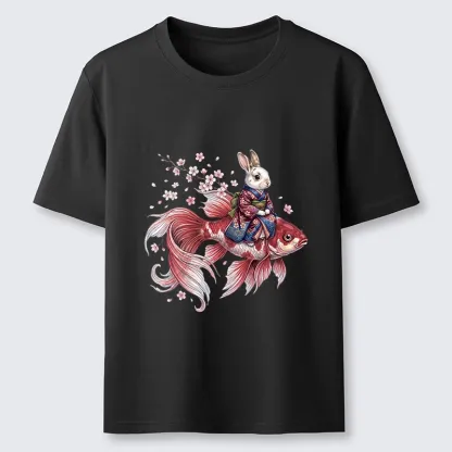 Tokyo-Tiger Japanese Style Rabbit And Koi Fish Classic T-Shirt