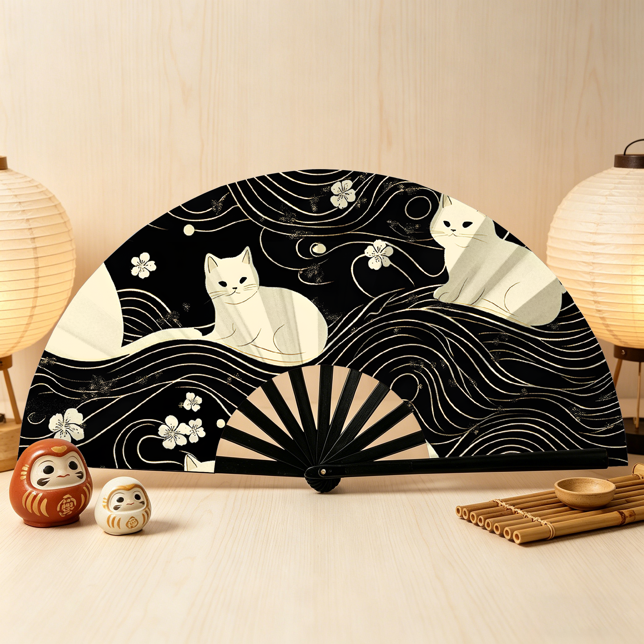 Tokyo-Tiger Mysterious Cat Hand Fan