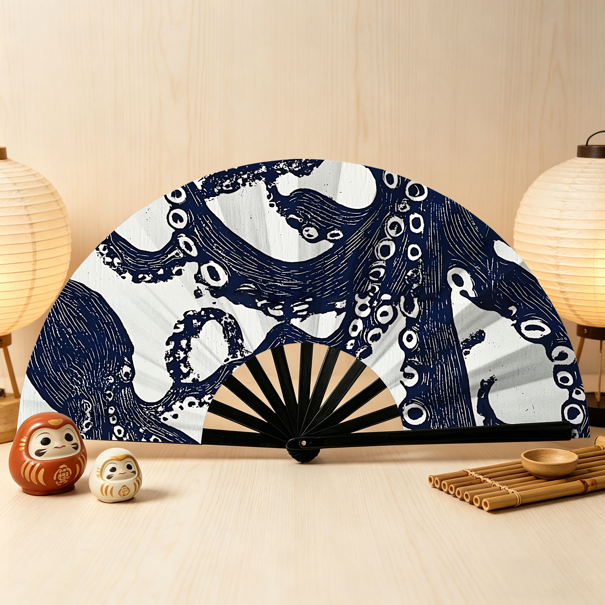 Tokyo-Tiger Ocean Octopus Hand Fan