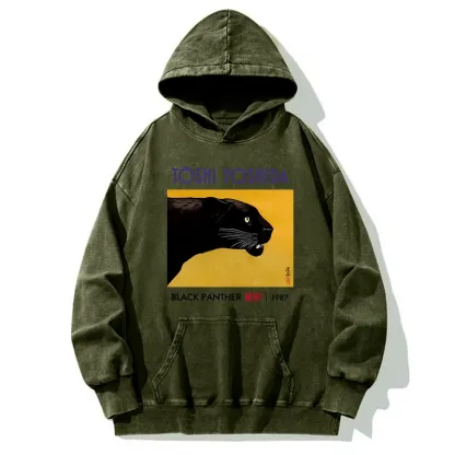 Tokyo-Tiger Black Panther Washed Hoodie