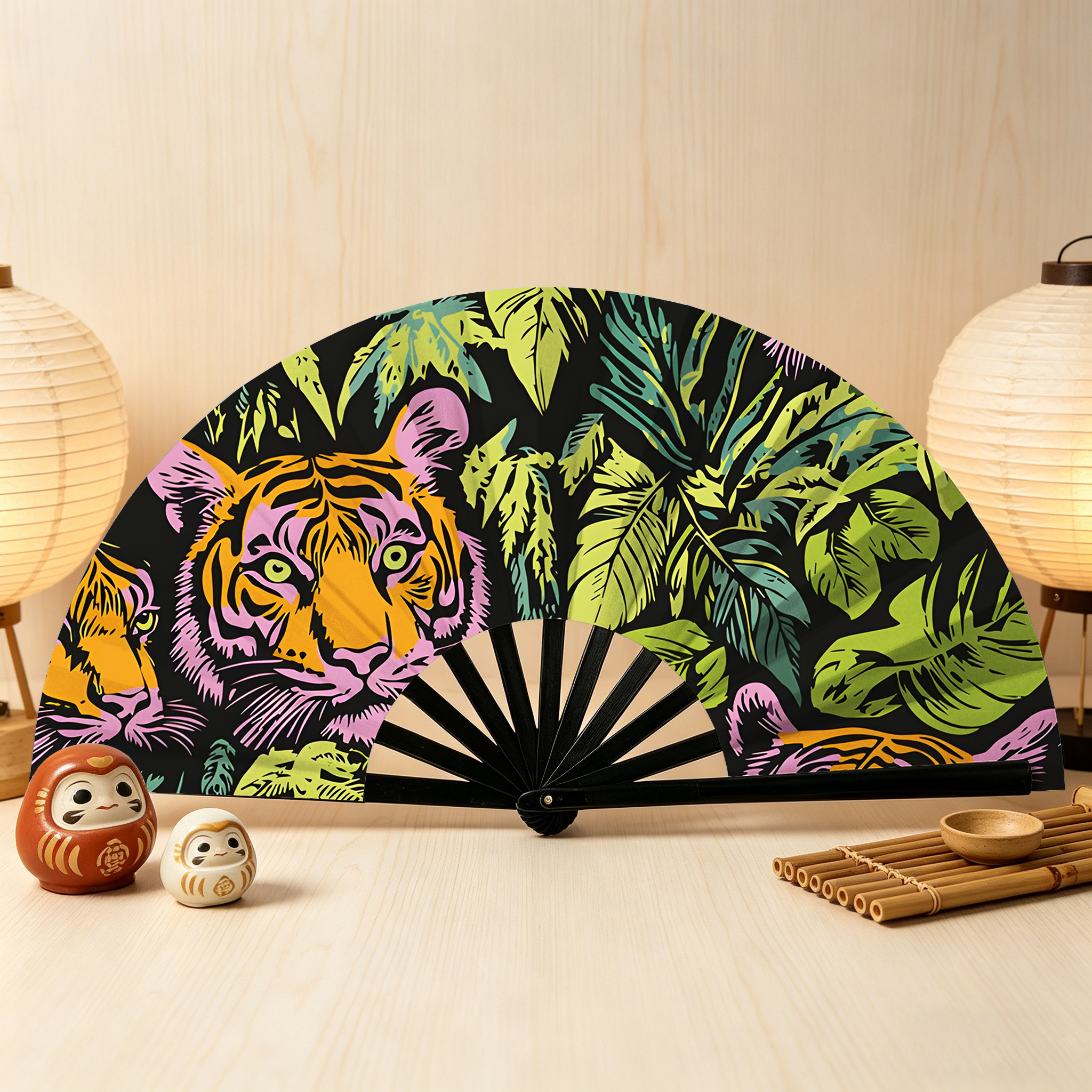 Tokyo-Tiger Tiger In The Jungle Hand Fan