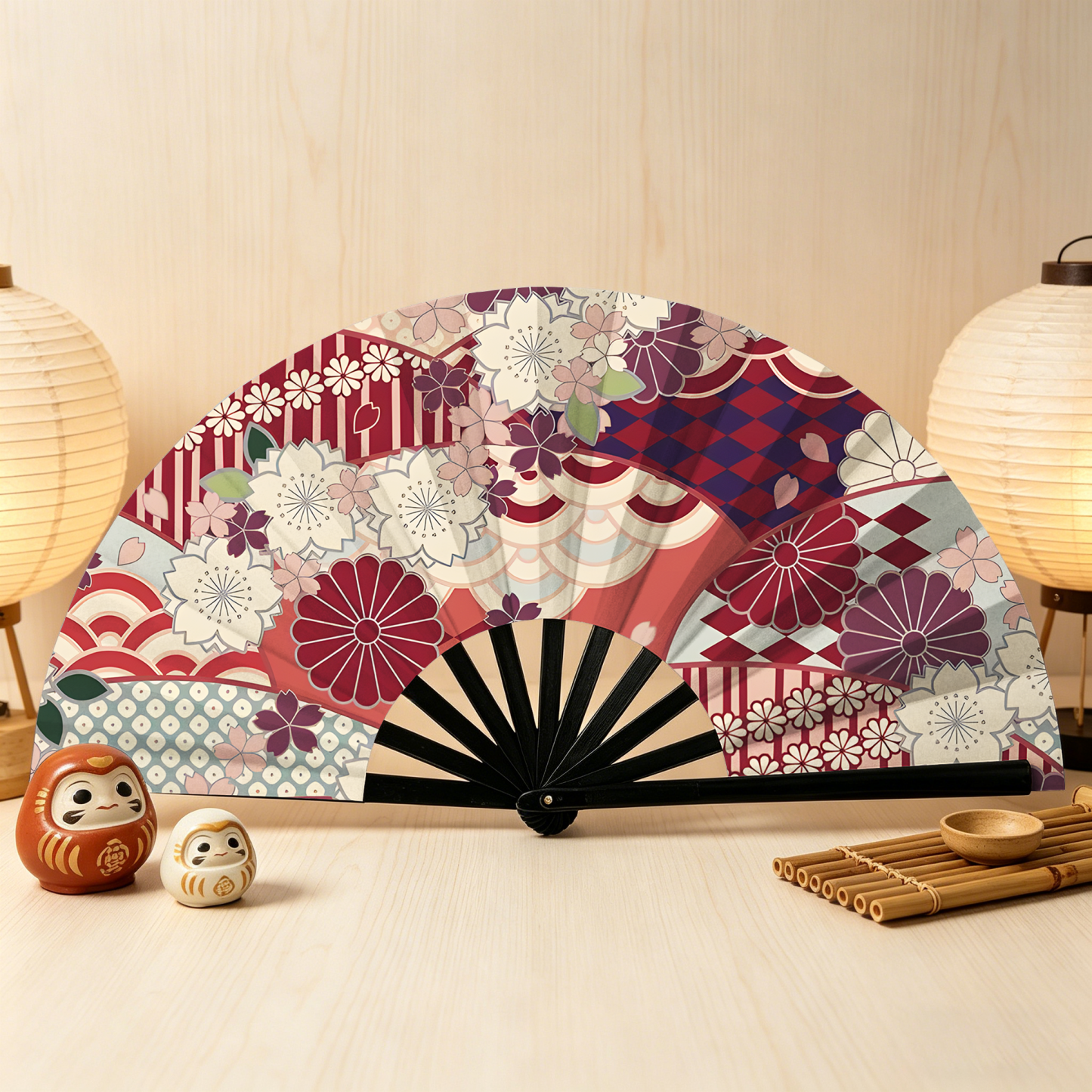 Tokyo-Tiger A Floral Fusion Hand Fan