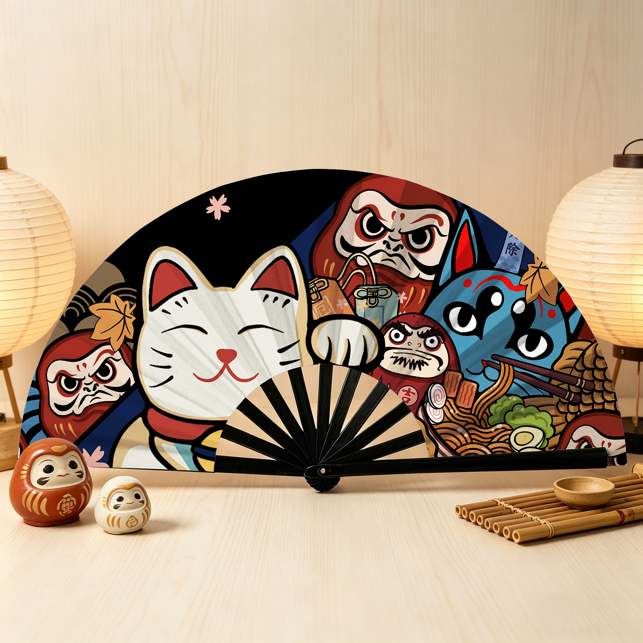 Tokyo-Tiger Traditional Japanese Elements Hand Fan