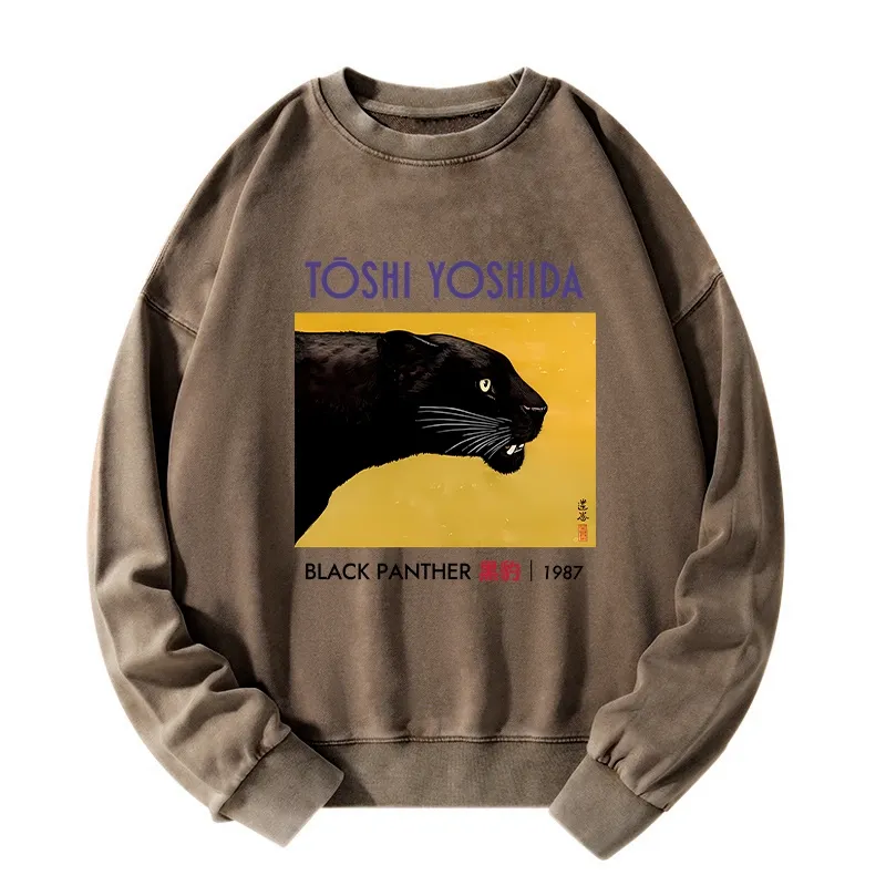 Tokyo-Tiger Black Panther Washed Sweatshirt