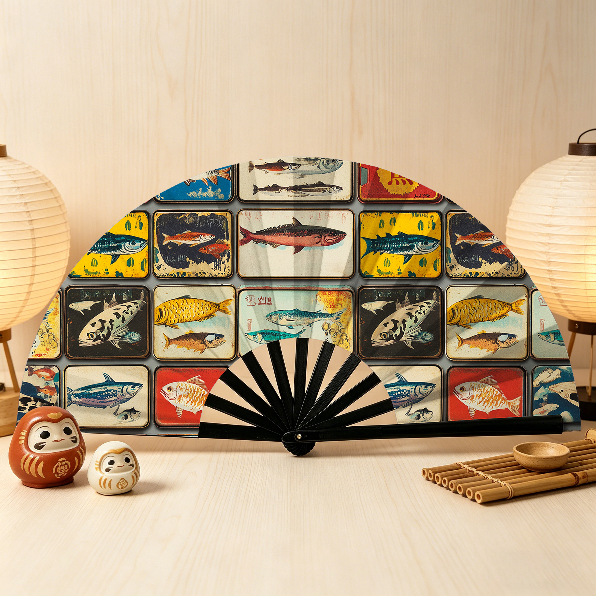 Tokyo-Tiger Vintage Fish Collection Hand Fan
