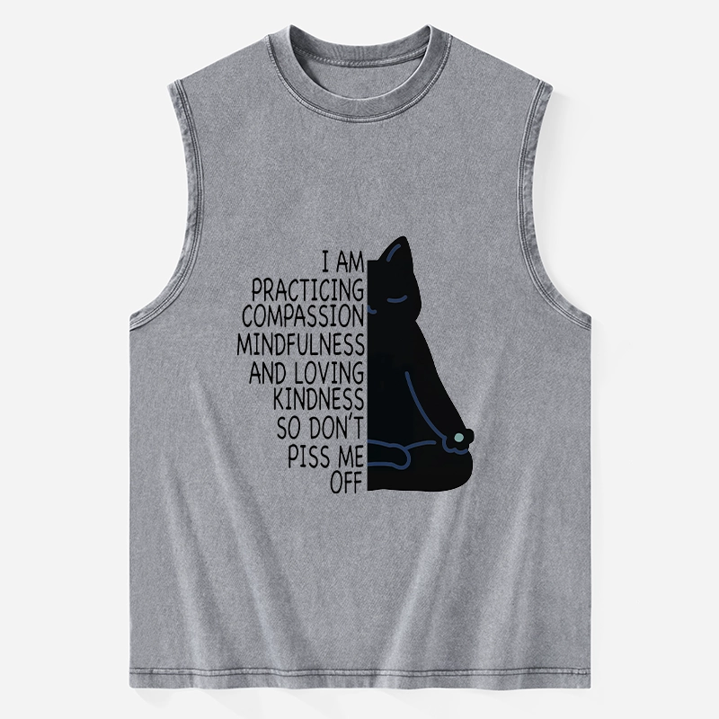 Tokyo-Tiger Calm Black Cat With Anger Issues Washed Tank