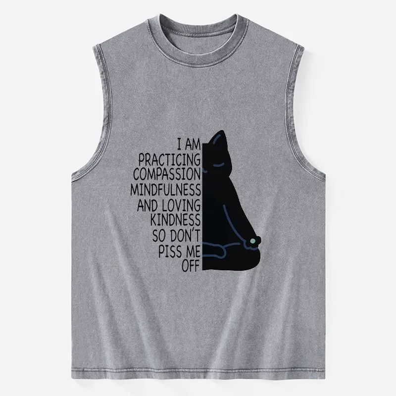 Tokyo-Tiger Calm Black Cat With Anger Issues Washed Tank