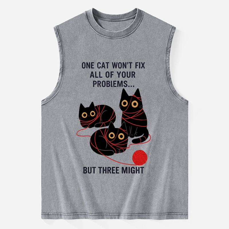 Tokyo-Tiger Three Cats Fix All Problems Washed Tank
