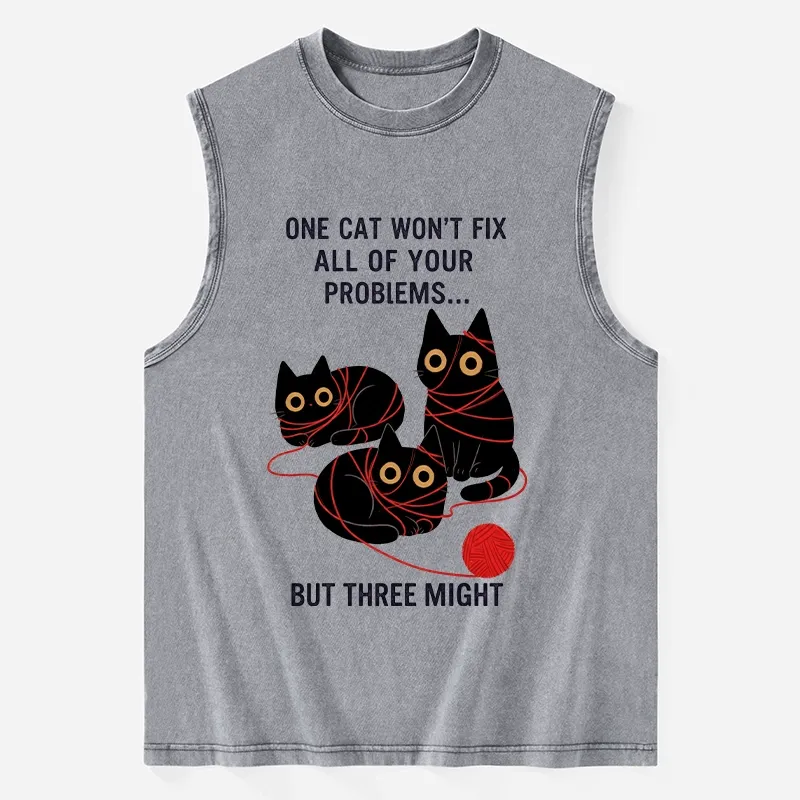 Tokyo-Tiger Three Cats Fix All Problems Washed Tank