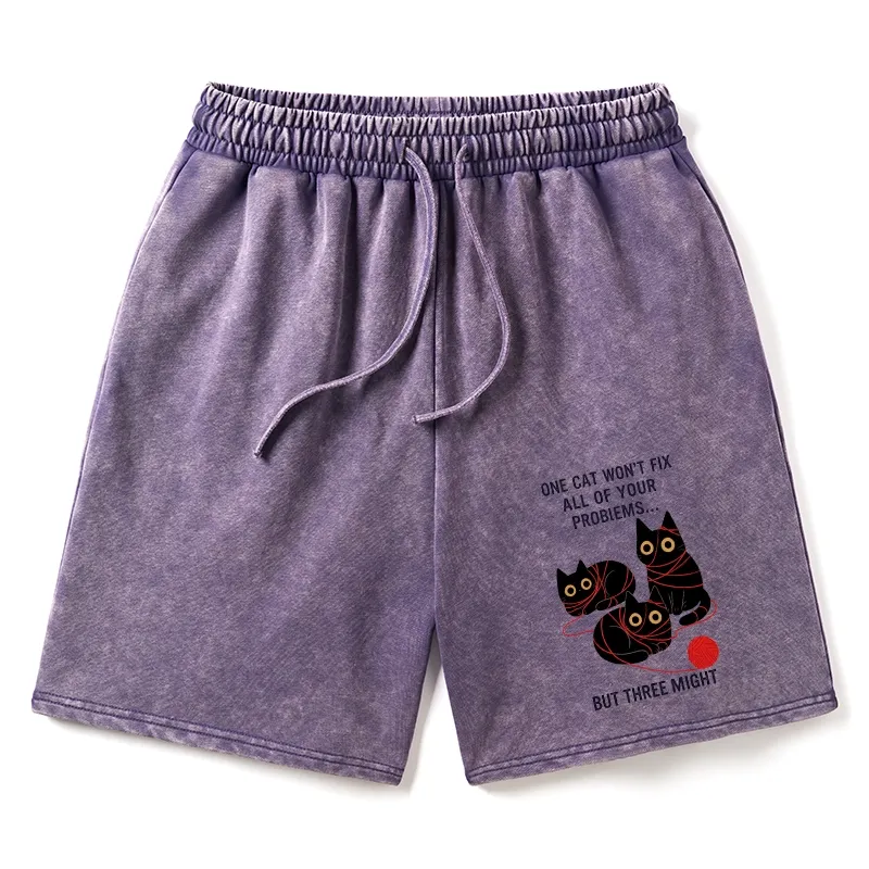 Tokyo-Tiger Three Cats Fix All Problems Washed Shorts Sale