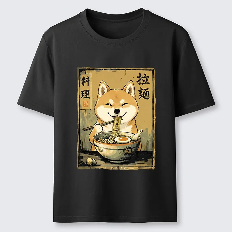 Tokyo-Tiger Happy Shiba Eating Ramen Classic T-Shirt
