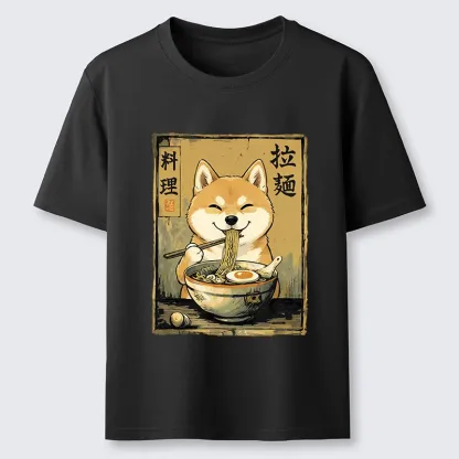 Tokyo-Tiger Happy Shiba Eating Ramen Classic T-Shirt