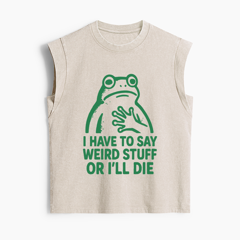 Tokyo-Tiger Weird Frog Funny Meme Women's Washed Tank Tops