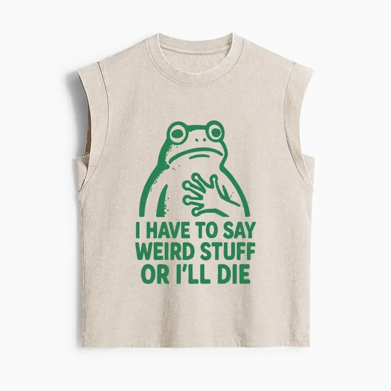 Tokyo-Tiger Weird Frog Funny Meme Women's Washed Tank Tops Sale